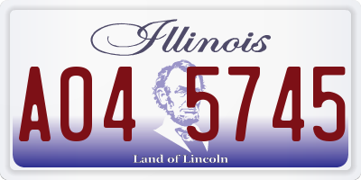 IL license plate A045745
