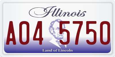 IL license plate A045750