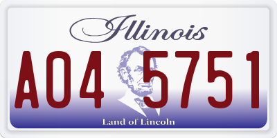 IL license plate A045751