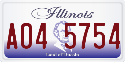 IL license plate A045754