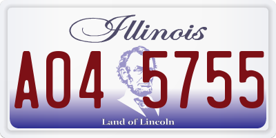 IL license plate A045755