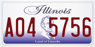IL license plate A045756