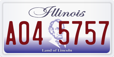 IL license plate A045757