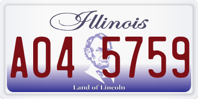 IL license plate A045759