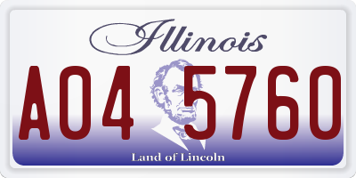 IL license plate A045760