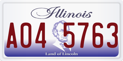 IL license plate A045763