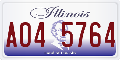 IL license plate A045764