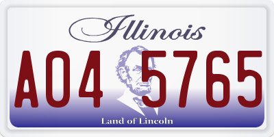 IL license plate A045765