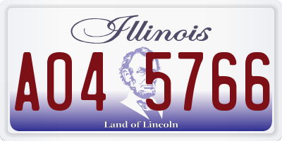 IL license plate A045766