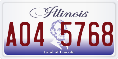 IL license plate A045768