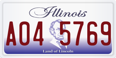 IL license plate A045769