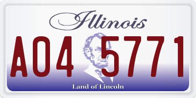IL license plate A045771