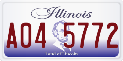 IL license plate A045772