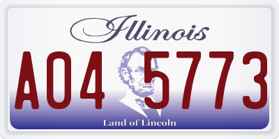 IL license plate A045773