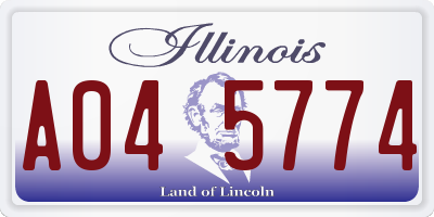 IL license plate A045774