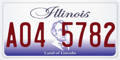 IL license plate A045782