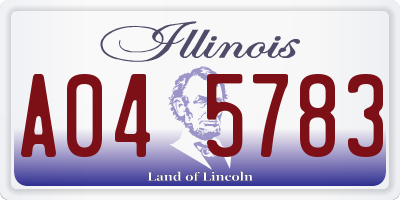 IL license plate A045783