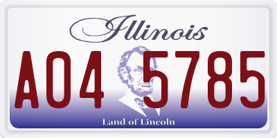 IL license plate A045785