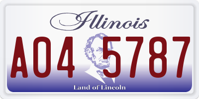 IL license plate A045787