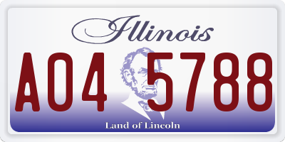 IL license plate A045788