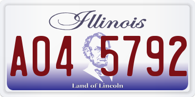 IL license plate A045792