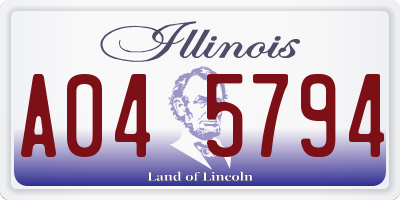IL license plate A045794