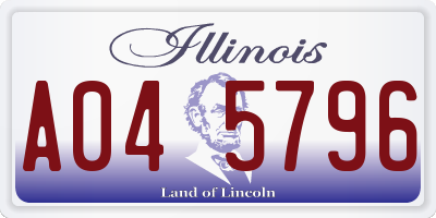 IL license plate A045796