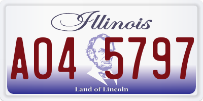 IL license plate A045797