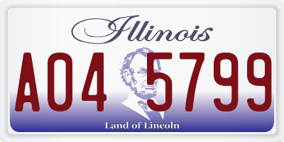 IL license plate A045799