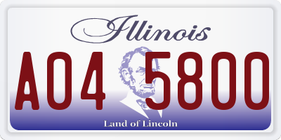 IL license plate A045800