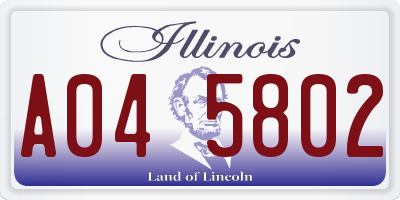 IL license plate A045802