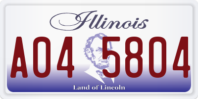 IL license plate A045804