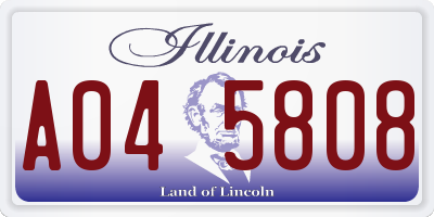 IL license plate A045808
