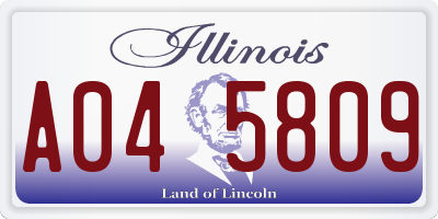 IL license plate A045809