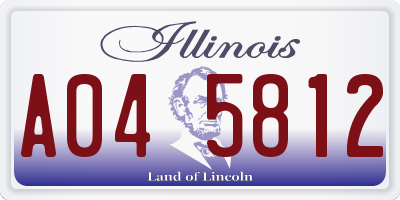 IL license plate A045812