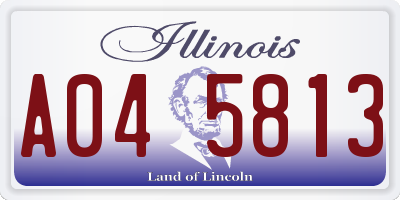 IL license plate A045813