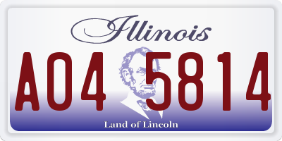 IL license plate A045814