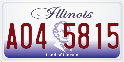 IL license plate A045815