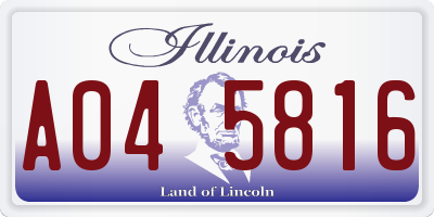 IL license plate A045816