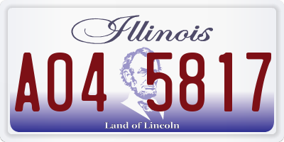 IL license plate A045817