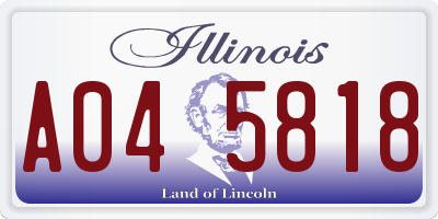 IL license plate A045818