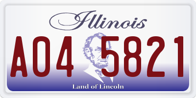 IL license plate A045821