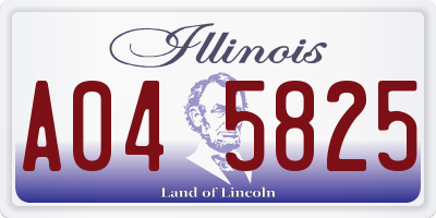 IL license plate A045825