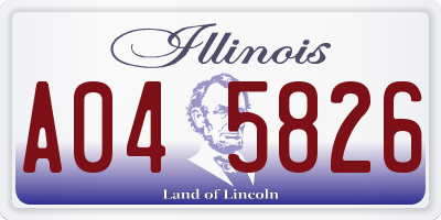 IL license plate A045826