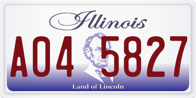 IL license plate A045827