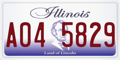 IL license plate A045829