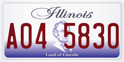 IL license plate A045830