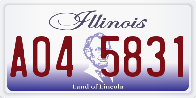 IL license plate A045831