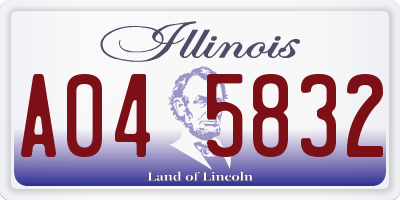 IL license plate A045832