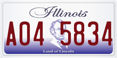 IL license plate A045834